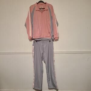 Women's Vintage AFI Sport Pink Windbreaker Tracksuit Jacket and Pants Size XL